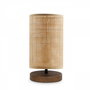 Opviq AYD-3675 Lámpara de mesa de madera y ratán de bambú color crema